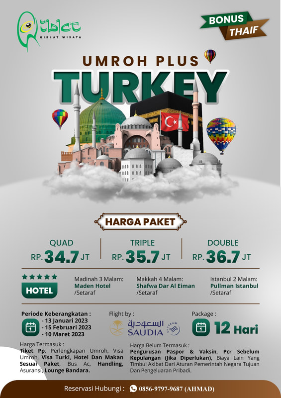 Paket umroh plus turki 2023 pt qiblat wisata